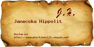 Janecska Hippolit névjegykártya